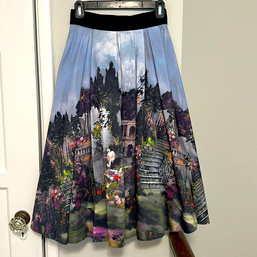 💐 Alice + Olivia Audrey Printed Box Pleat Skirt